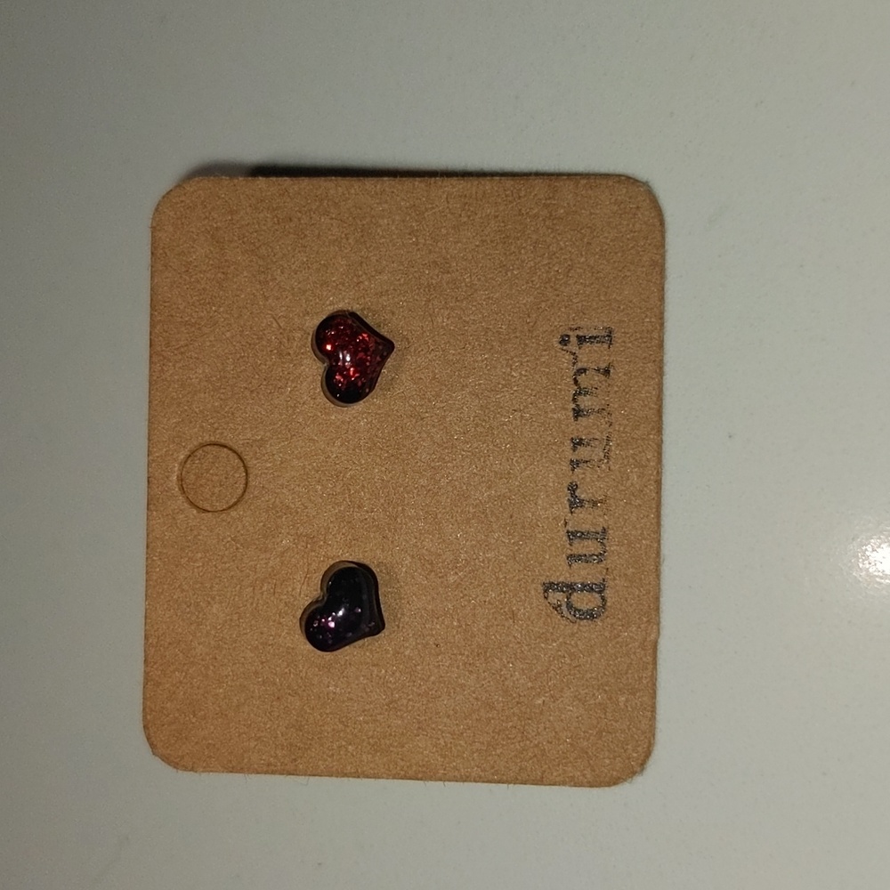 Red heart earrings NWT